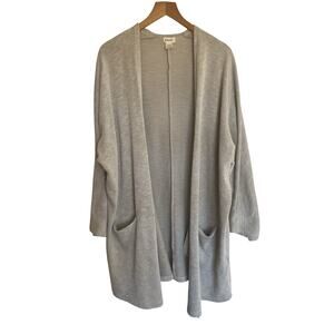 DONNI. Anthropologie Minimalist Boho Gray Ribbed Dolman Sleeve Cardigan One Size